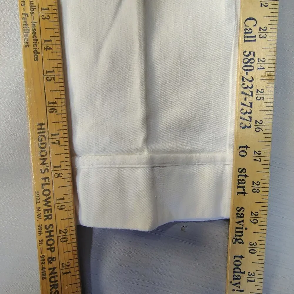 Luisa Cerano White Crop Capri Jeans Designer Women's Size 10 EU 40 Luxury 30x29